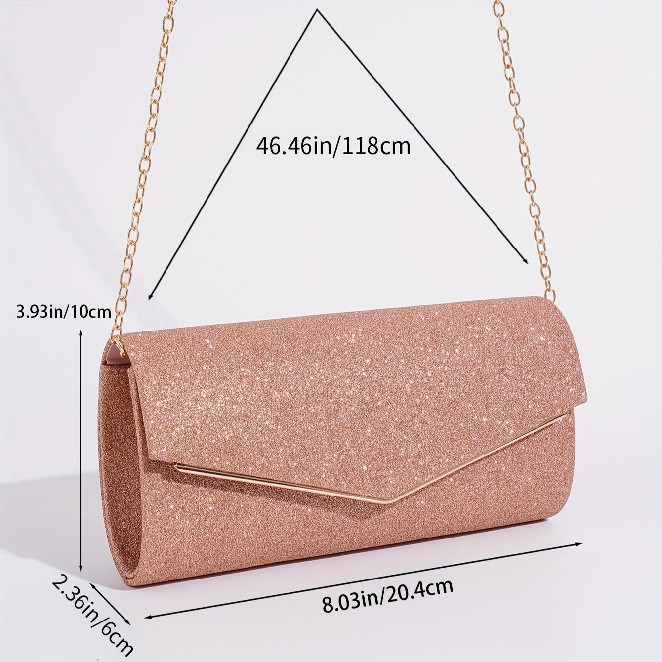 Fashionable Glitter Long Wallet, Flap Clutch Chain Bag, Women's Elegant Evening Bag For Party For Carnaval Use