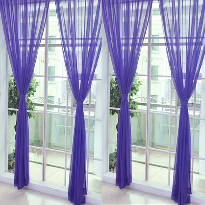 4Pcs Solid Color Wedding Glass Screen Transparent Window Screen Color Finished Curtain 40.16*78.74inch