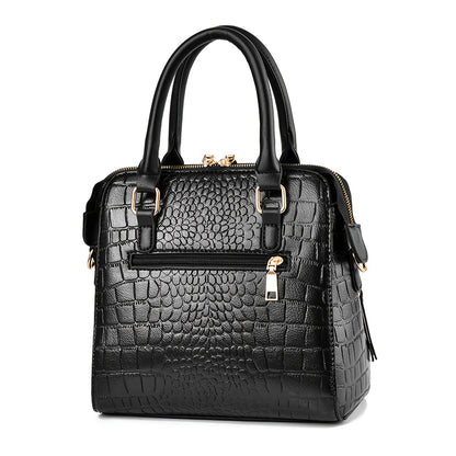 Vintage Crocodile Pattern Tote Bag, Luxury Top Handle Satchel, Women's Retro Handbag, Shoulder Bag, Crossbody Bag & Purse