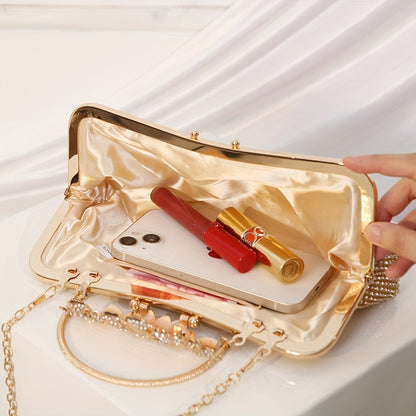 Elegant Evening Clutch Bag For Women, Rhinestone Fashion Small Purse For Weddings | Luxurious Dinner Bag