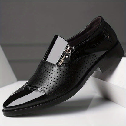 Elegant English-Style Men's Business Loafers: All-Day Comfort, Non-Slip, Easy Side Zip, Suitable For Multiple Seasons