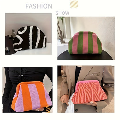 Rhombus Pattern Clutch Bag, Elegant Women Banquet Purse, Fashion Evening Handbag Makeup Bag