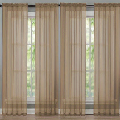 4 Pieces Thin Mesh Translucent Curtains, Living Room Bedroom Curtain, Translucent Drape Tulle Gauze Tulle Curtain Bedroom Living Room Dining Room Curtain