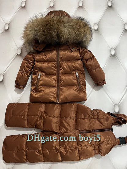 Down coat childrens jacket baby boys clothing Winter outwear keep warm puffer jackets kids fur collar hooded outerwear coats for boy girls clothes Christmas gift