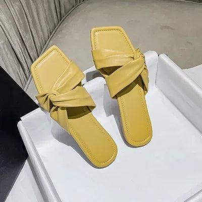 Slippers Summer Lovely Bow-knot Sandals Outdoor Women Slipper Indoor Flat Heel Casual Beach Non-slip Slides Ladies Open Toe Sandal Shoes