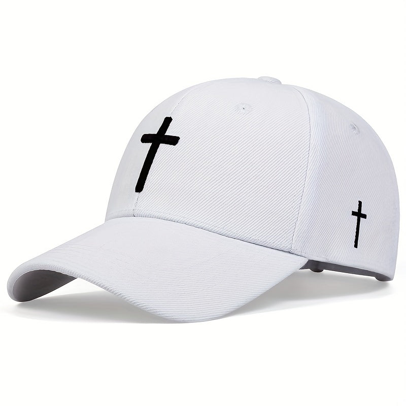 1pc Stylish Men's Cross Baseball Cap - Adjustable, Breathable, Lightweight, and Versatile Casual Hat for Spring, Fall, and Summer - Perfect Gift Idea for Friends, Family, and Loved Ones