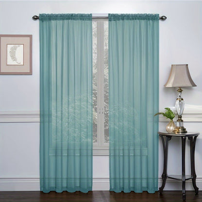 2Pcs Modern Home Window Decoration, Sheer Voile Curtains For Living Room, Kitchen Tulle Curtains (100cm/39.4in * 200cm/78.7in)