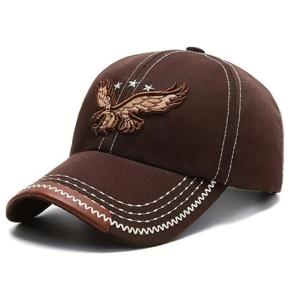 1pc Unisex Sunshade Breathable Adjustable Baseball Cap With Eagle Embroidery For Outdoor Sport, Ideal choice for Gifts