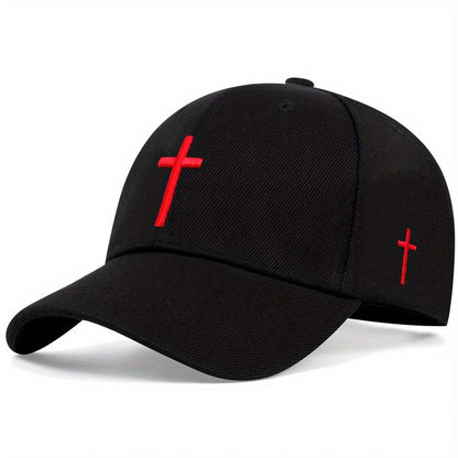 1pc Stylish Men's Cross Baseball Cap - Adjustable, Breathable, Lightweight, and Versatile Casual Hat for Spring, Fall, and Summer - Perfect Gift Idea for Friends, Family, and Loved Ones