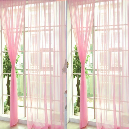 4Pcs Solid Color Wedding Glass Screen Transparent Window Screen Color Finished Curtain 40.16*78.74inch