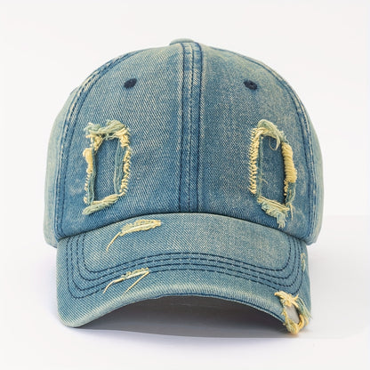 1pc Fashionable Unisex Denim Baseball Cap-Adjustable Sunshade-Vintage Wash-Style Boost For Sports, Casual Outfits & Everyday Use