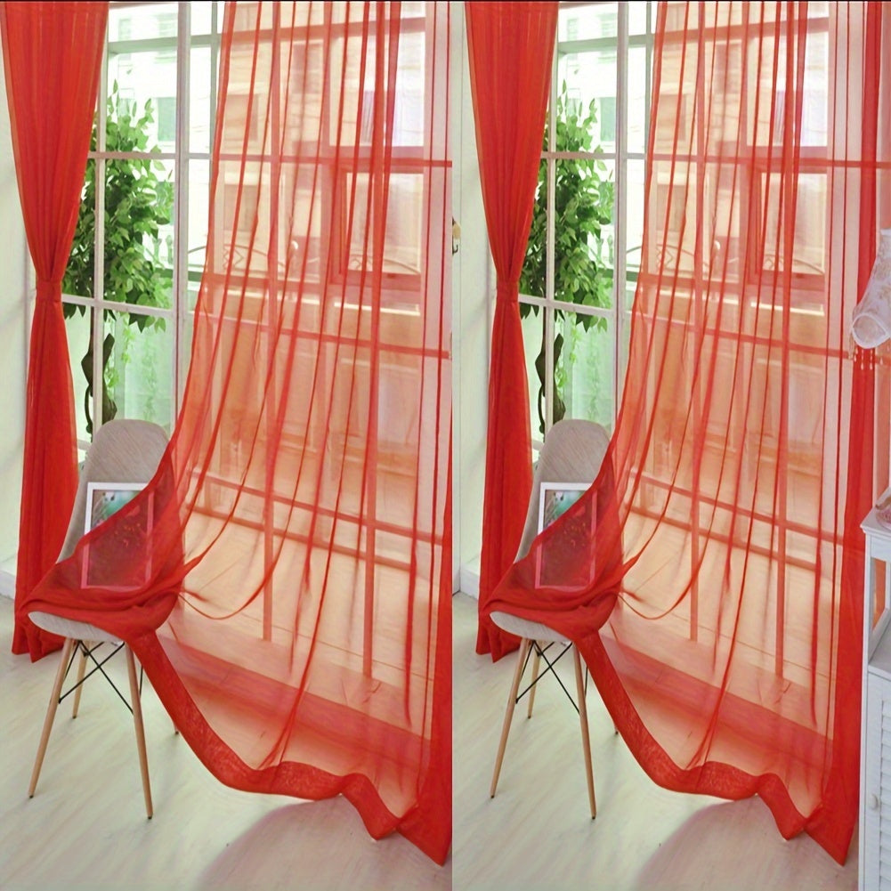 4Pcs Solid Color Wedding Glass Screen Transparent Window Screen Color Finished Curtain 40.16*78.74inch