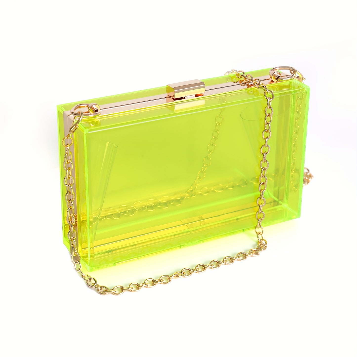 Clear Acrylic Purse For Women, Transparent Handbag With Detachable Chain Strap, Evening Clutch Shoulder Bag For Wedding Party Prom Banquet