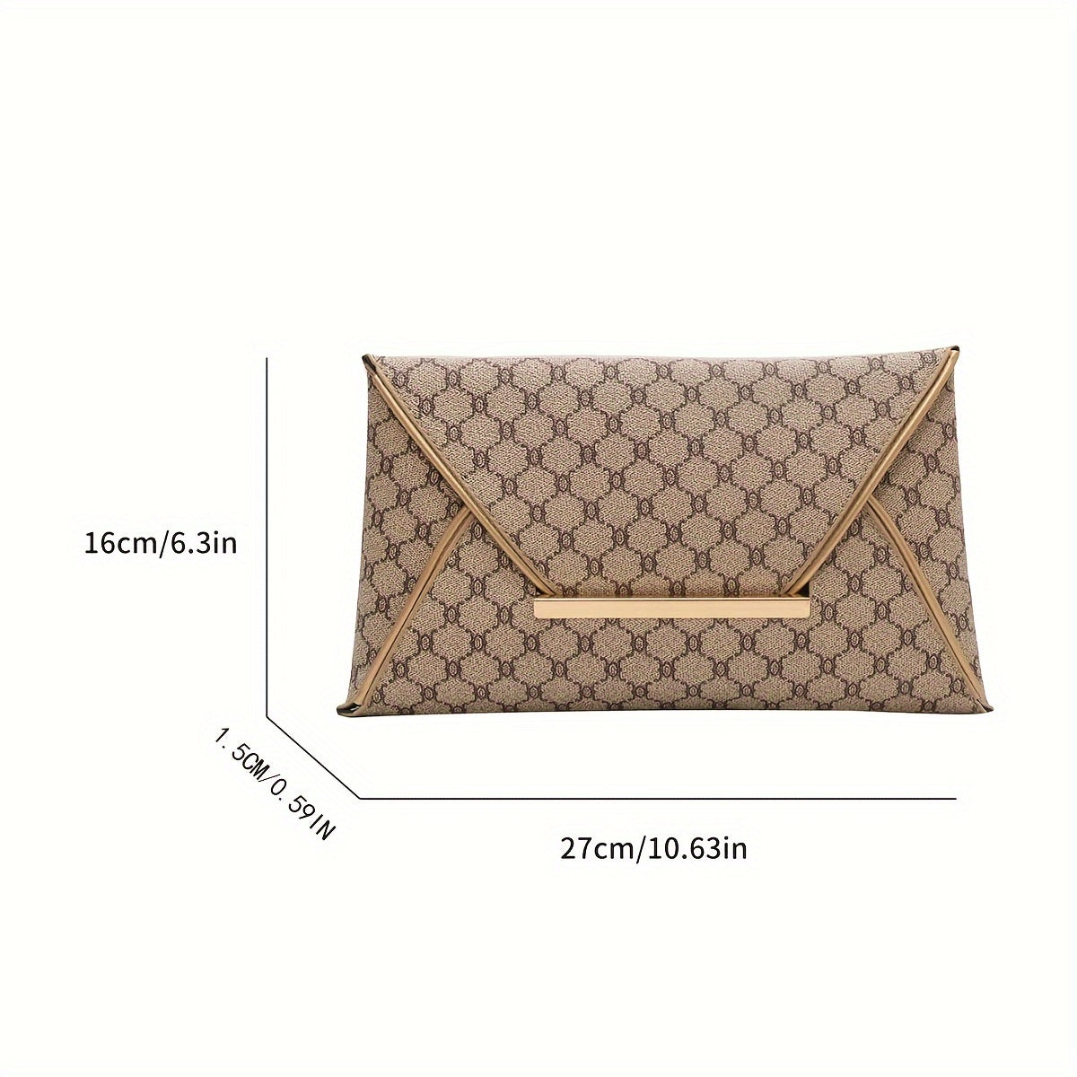 Classic Elegant Envelop Clutch Wallet, Women's Retro Style Pattern Coin Purse, Large Capacity Purse