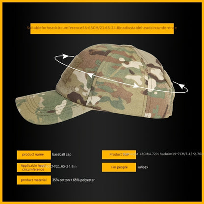 1pc Premium Military-Style Camouflage Hat - Windproof, Dustproof, Sunscreen Baseball Cap for Men - Outdoor Training, Hunting, and Tactical Activities