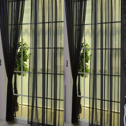 4Pcs Solid Color Wedding Glass Screen Transparent Window Screen Color Finished Curtain 40.16*78.74inch