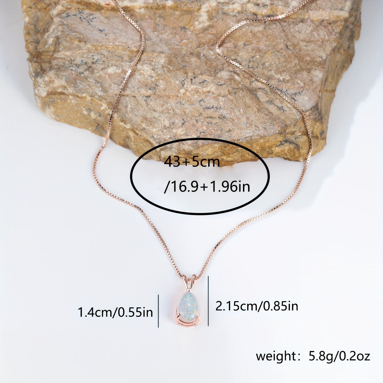 Minimalist Water Drop Opal Three Claw Pendant Necklace Suitable For Any Occasion Ladies Clavicle Chain Party Luxury Jewelry