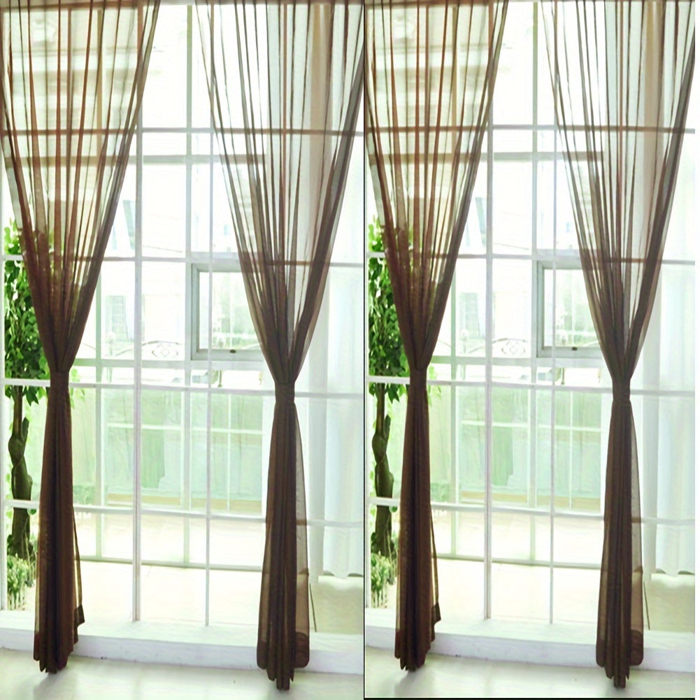 4Pcs Solid Color Wedding Glass Screen Transparent Window Screen Color Finished Curtain 40.16*78.74inch