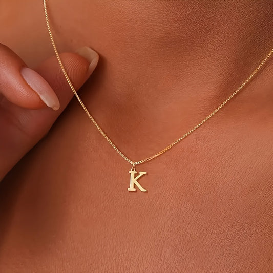 Chic Personalized Letter Pendant - Elegant Plated Monogram Necklace - Trendy Clavicle Chain for Everyday Wear