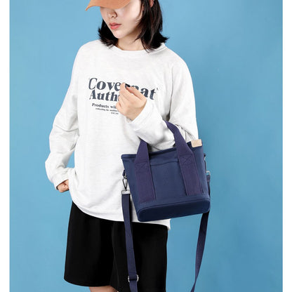 Small Cute Canvas Tote Bag with Pockets for Women, Mini Casual Crossbody Shoulder Hobo Purse Messenger Handbag Bags Work