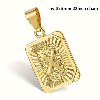 Timeless Initial Pendant Necklace - A-Z Personalization - Durable Stainless Steel Cuban Chain for Men and Women