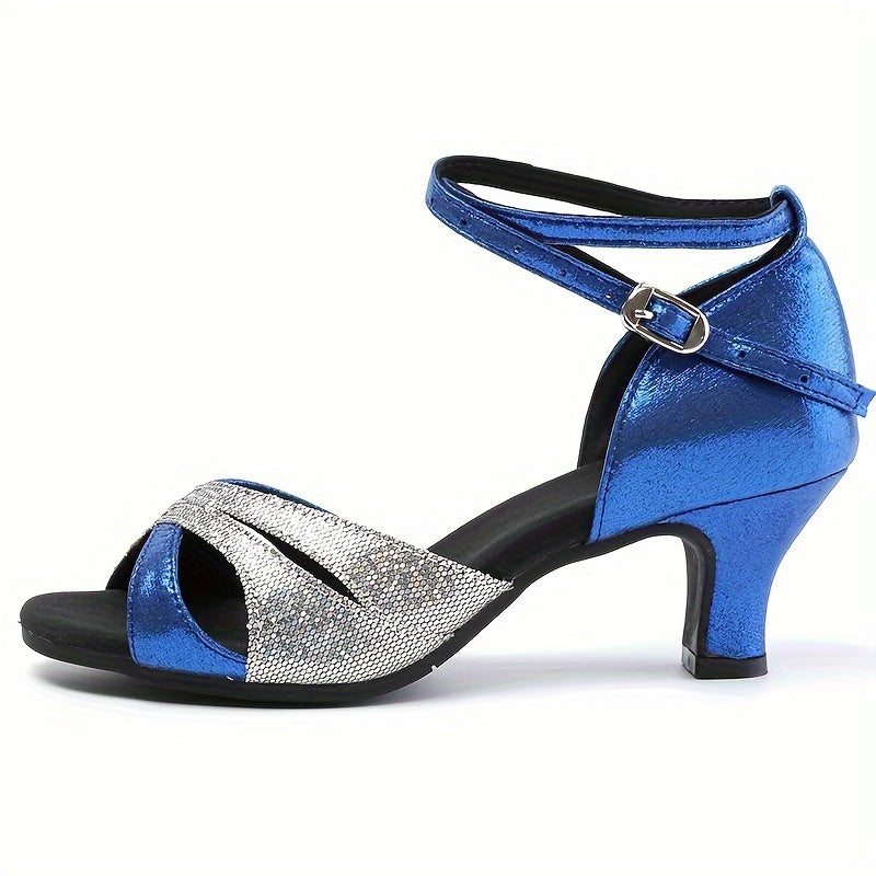 Fashionable Womens Latin Dance Sandals - Comfortable & Breathable with Medium Heel, Lightweight Design, Durable Flexibility for Ultimate Performance