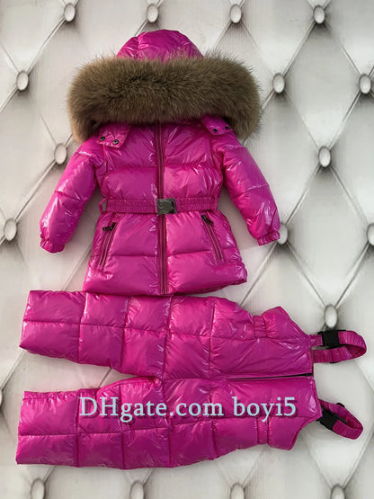 Down coat childrens jacket baby boys clothing Winter outwear keep warm puffer jackets kids fur collar hooded outerwear coats for boy girls clothes Christmas gift