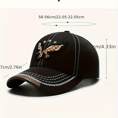 1pc Unisex Sunshade Breathable Adjustable Baseball Cap With Eagle Embroidery For Outdoor Sport, Ideal choice for Gifts