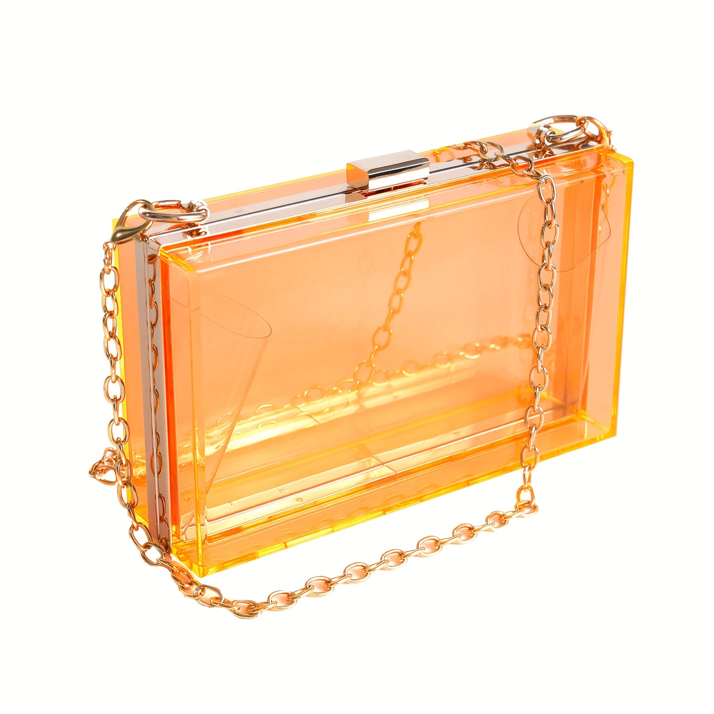 Clear Acrylic Purse For Women, Transparent Handbag With Detachable Chain Strap, Evening Clutch Shoulder Bag For Wedding Party Prom Banquet