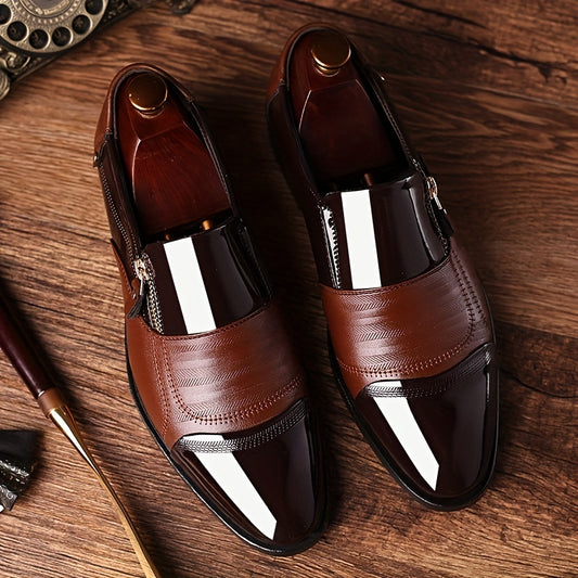 Elegant English-Style Men's Business Loafers: All-Day Comfort, Non-Slip, Easy Side Zip, Suitable For Multiple Seasons