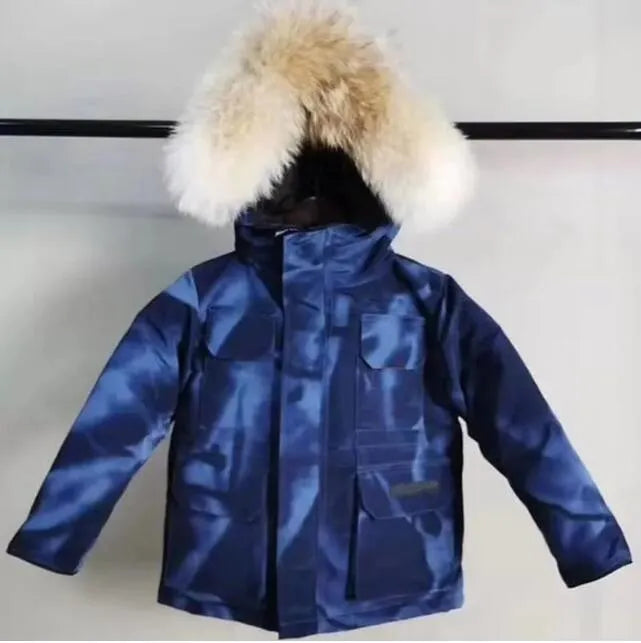 Kids Designer Down Coat Winter Jacket Boy Girl Baby Outerwear Jackets with Badge Thick Warm Outwear Coats Children Parkas Fashion Classic Parkas