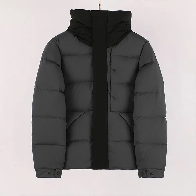 Winter Thick Hooded Men Down Jacket Arm Black Glue Badge puffer jacket Outdoor Warm coat size 1--5