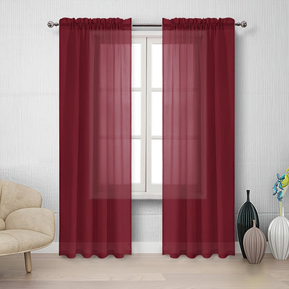 2Pcs Modern Home Window Decoration, Sheer Voile Curtains For Living Room, Kitchen Tulle Curtains (100cm/39.4in * 200cm/78.7in)