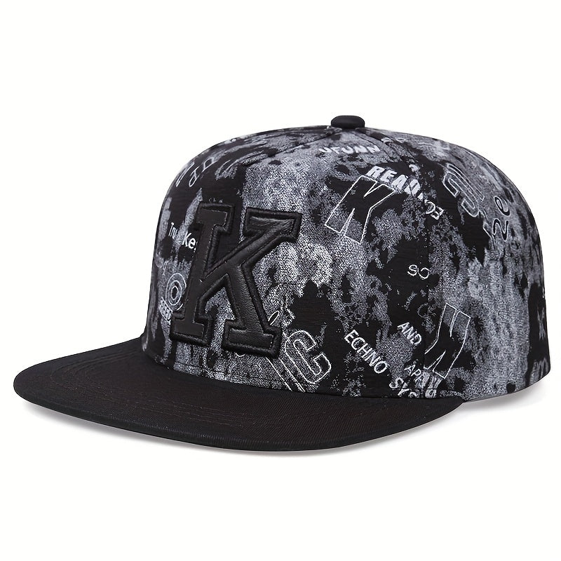 1pc Funky Cotton Mens K Letter Hip Hop Baseball Cap - Soft, Breathable, Stylish Headwear for Casual Wear - Ideal Gift for Friends and Family