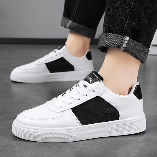 Men's Trendy White Sneakers - Breathable, Comfortable Casual Shoes With Soft Sole For All Seasons