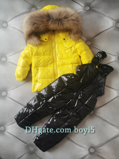 Down coat childrens jacket baby boys clothing Winter outwear keep warm puffer jackets kids fur collar hooded outerwear coats for boy girls clothes Christmas gift