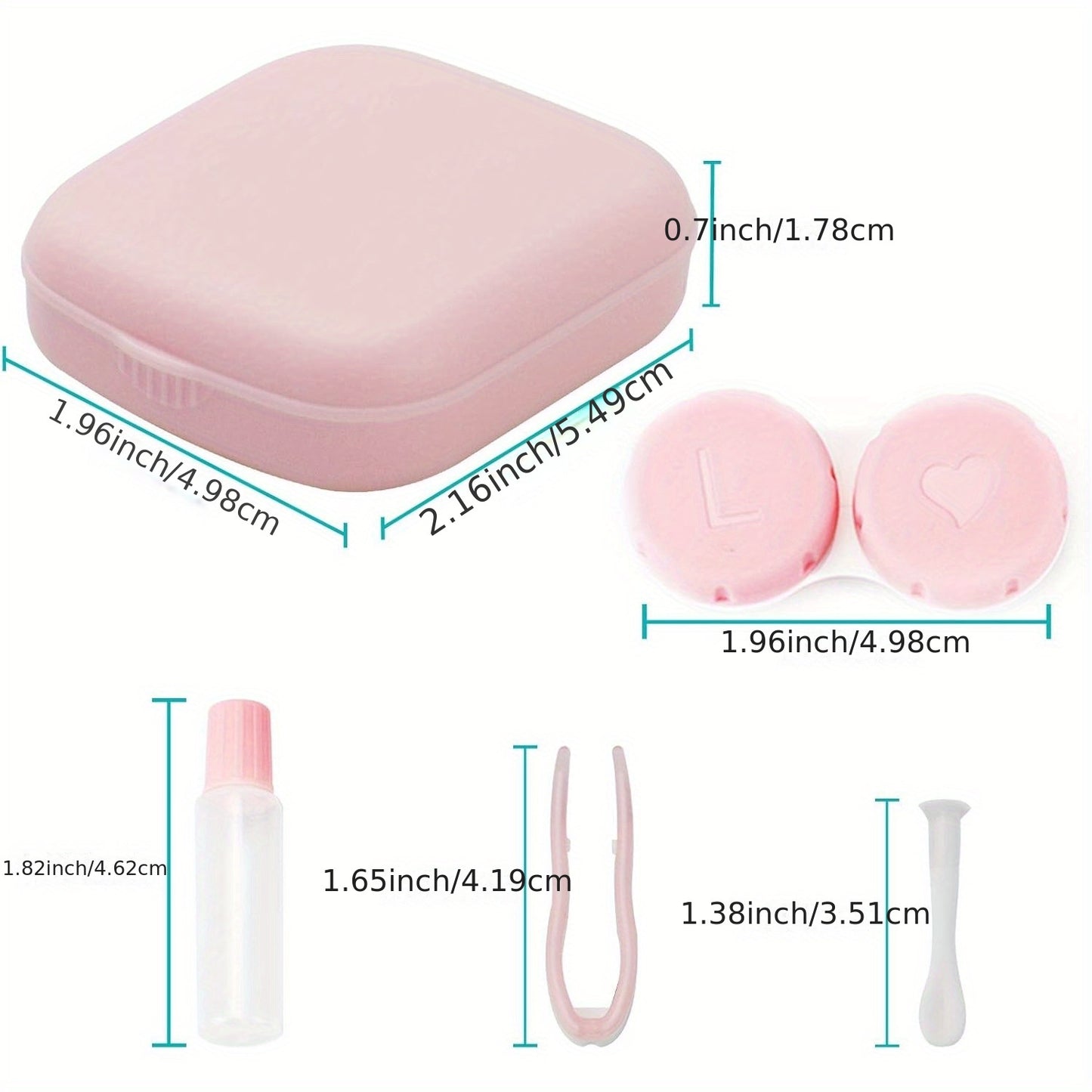 4pcs Contact Lens Travel Kit: Cute & Durable Case Set with Tweezers - Includes Soak Storage, Holder & Remover Tool - Perfect for On-the-Go & Home Use (Sky Blue/Pink/Violet/Yellow)