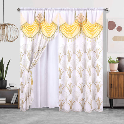 1pc, Embroidery Double Layer Curtain, Suitable For Home Decoration, Living Room Bedroom Curtain, 52X84in