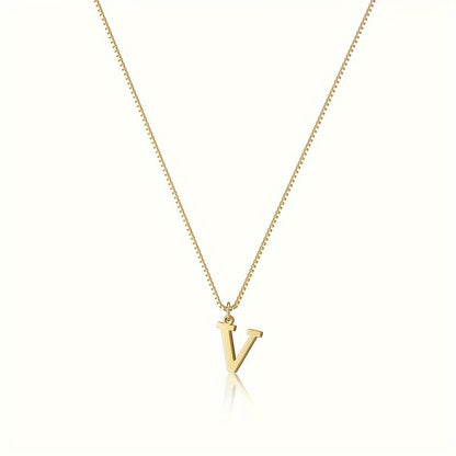 Chic Personalized Letter Pendant - Elegant Plated Monogram Necklace - Trendy Clavicle Chain for Everyday Wear