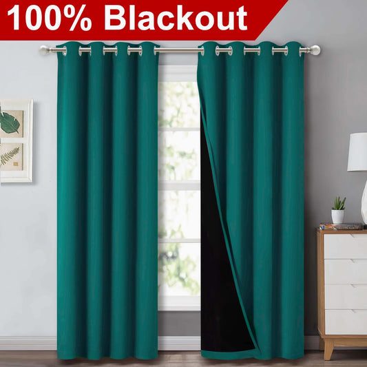 1pc Classic Blackout Curtains with Grommet Top - Thermal Insulated, Non-Bleachable Fabric for Living Room, Bedroom, Kitchen, Bathroom - Stylish Home Decor