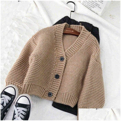 Cardigan Childrens Wear Spring And Autumn Boys Girls Sweater Coat Korean Kids Single-Breasted Outwear 211106 Drop Delivery Baby, Mater Otihv