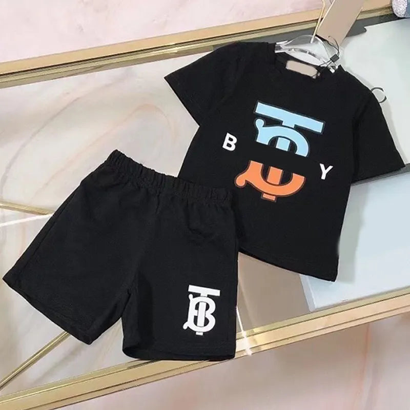 kids designer sets kid two piece set baby clothes 2 pcs toddler t shirt clothing boys girls tracksuits Short Sleeve suits luxury summer shirt classic letter SS