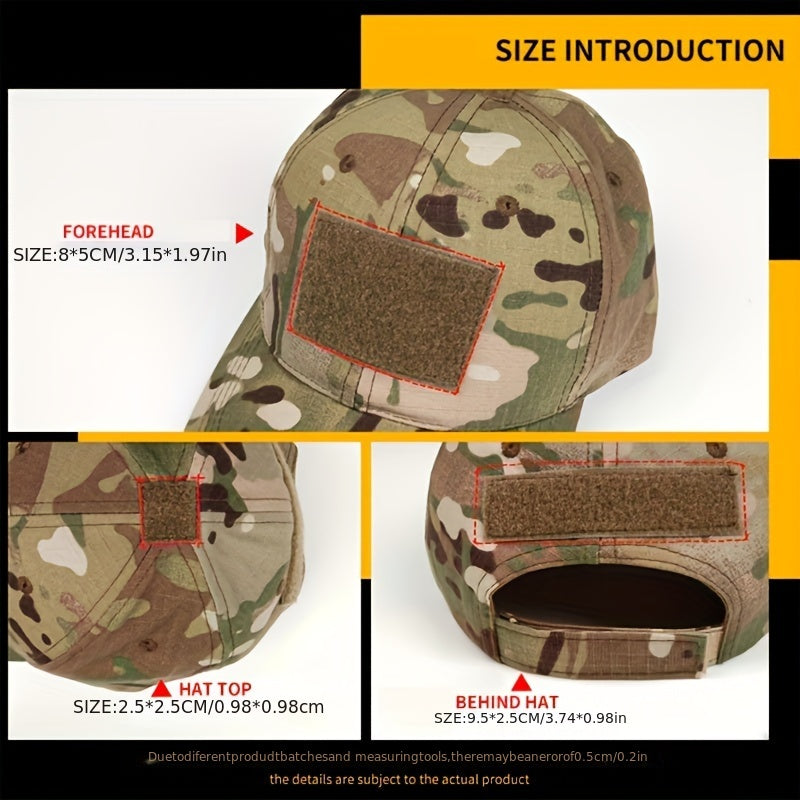 1pc Premium Military-Style Camouflage Hat - Windproof, Dustproof, Sunscreen Baseball Cap for Men - Outdoor Training, Hunting, and Tactical Activities