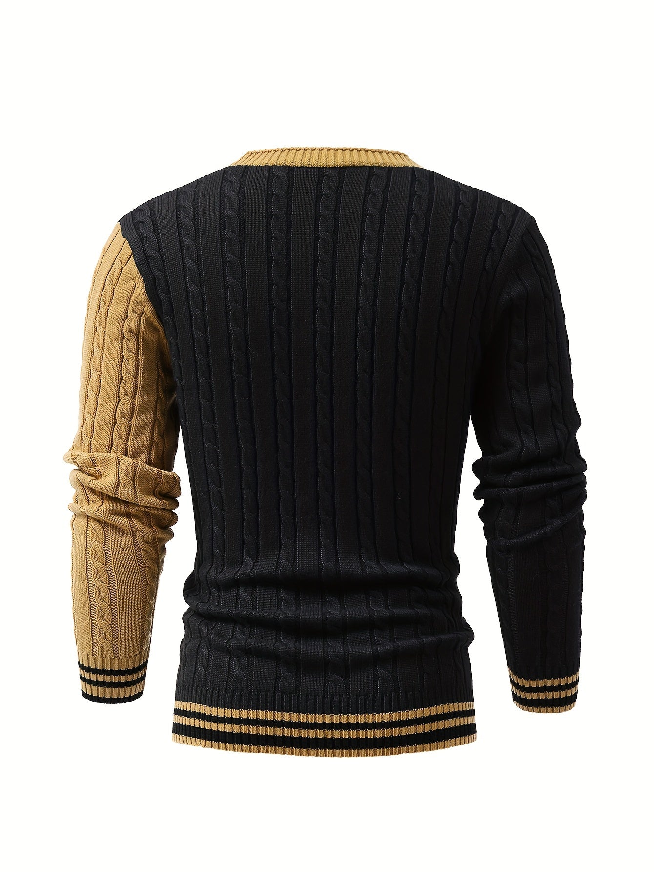 Stylish Mens Knitted Pullover Sweater - Soft, Breathable, Long Sleeve, V Neck, Button Up, Casual Top for City Walk, Street Hanging, Outdoor Activities - Perfect for Autumn and Winter