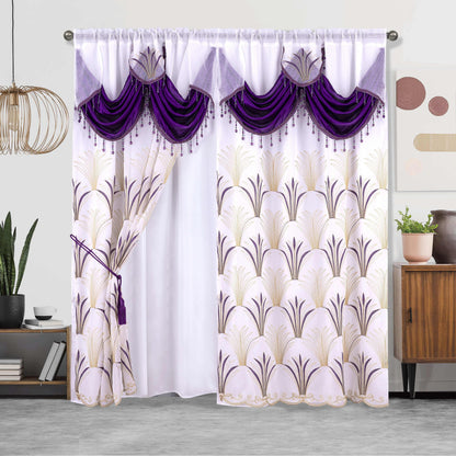 1pc, Embroidery Double Layer Curtain, Suitable For Home Decoration, Living Room Bedroom Curtain, 52X84in