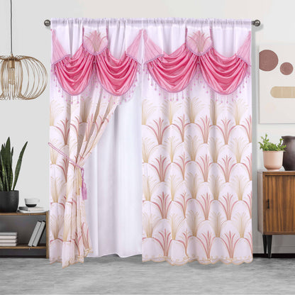 1pc, Embroidery Double Layer Curtain, Suitable For Home Decoration, Living Room Bedroom Curtain, 52X84in