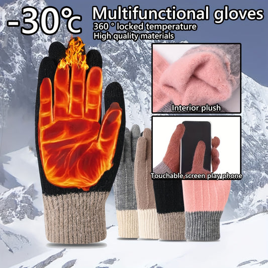 Winter Sports Gloves - Fingers-Free Touch Screen Control, Warm and Durable Construction, Moisture-Wicking Fabric for Dry Hands, Grippy Palm for Secure Grip, One-Size-Fits-Most Design - Ideal for Cold Weather Driving, Cycling, Mountain Biking, Skiing, Snow