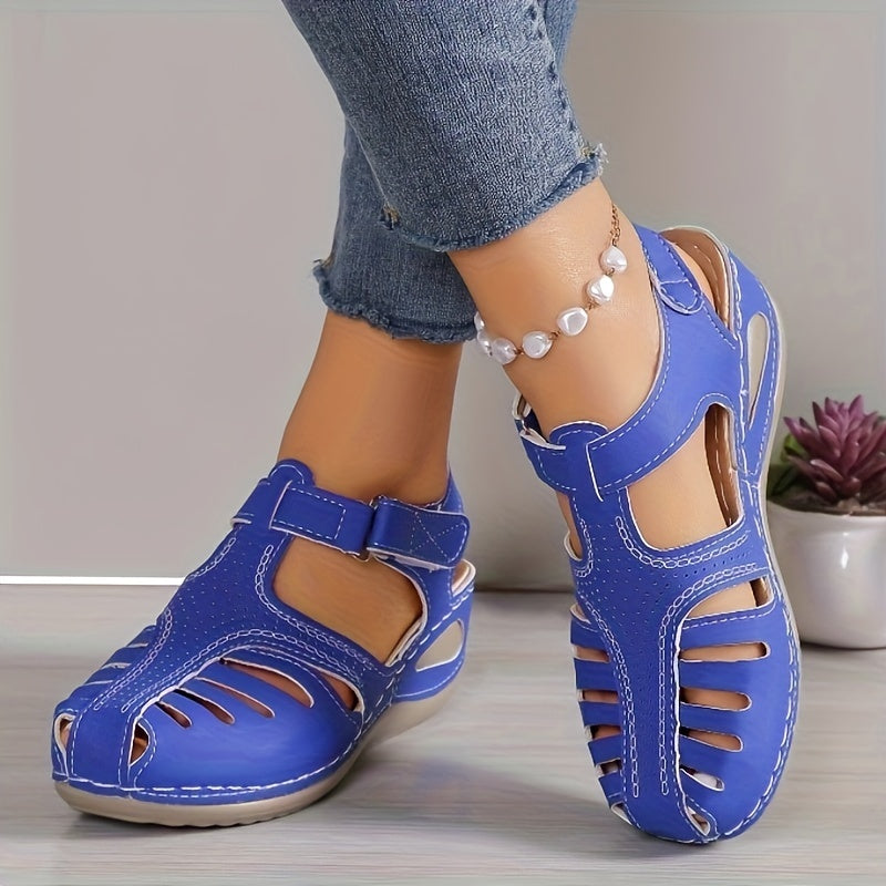 Womens Fashionable Wedge Heeled Sandals - Stylish Cutout Design, Platform Comfort - Perfect Summer Footwear for Trendsetters