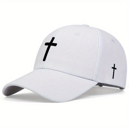 1pc Stylish Men's Cross Baseball Cap - Adjustable, Breathable, Lightweight, and Versatile Casual Hat for Spring, Fall, and Summer - Perfect Gift Idea for Friends, Family, and Loved Ones