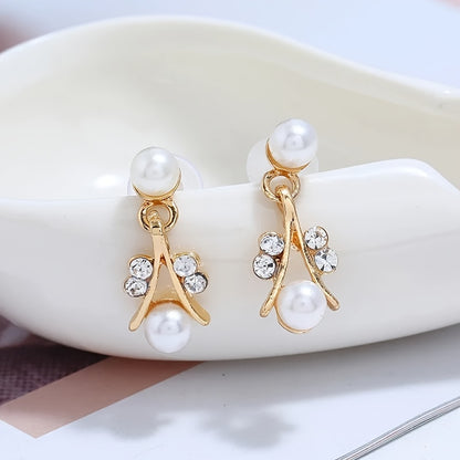 Elegant & Luxurious 14K Gold-Plated Pearl Set: Necklace, Bracelet, Earrings - Timeless Style for Music Lovers